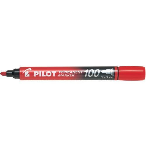 Permanent marker pilot 100 1mm ronde punt rood
