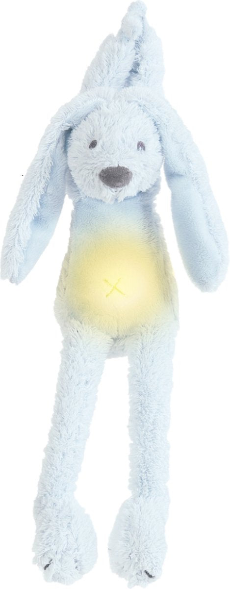 Happy horse konijn richie nachtlampje met rustgevende geluiden 34cm - blauw - baby cadeau