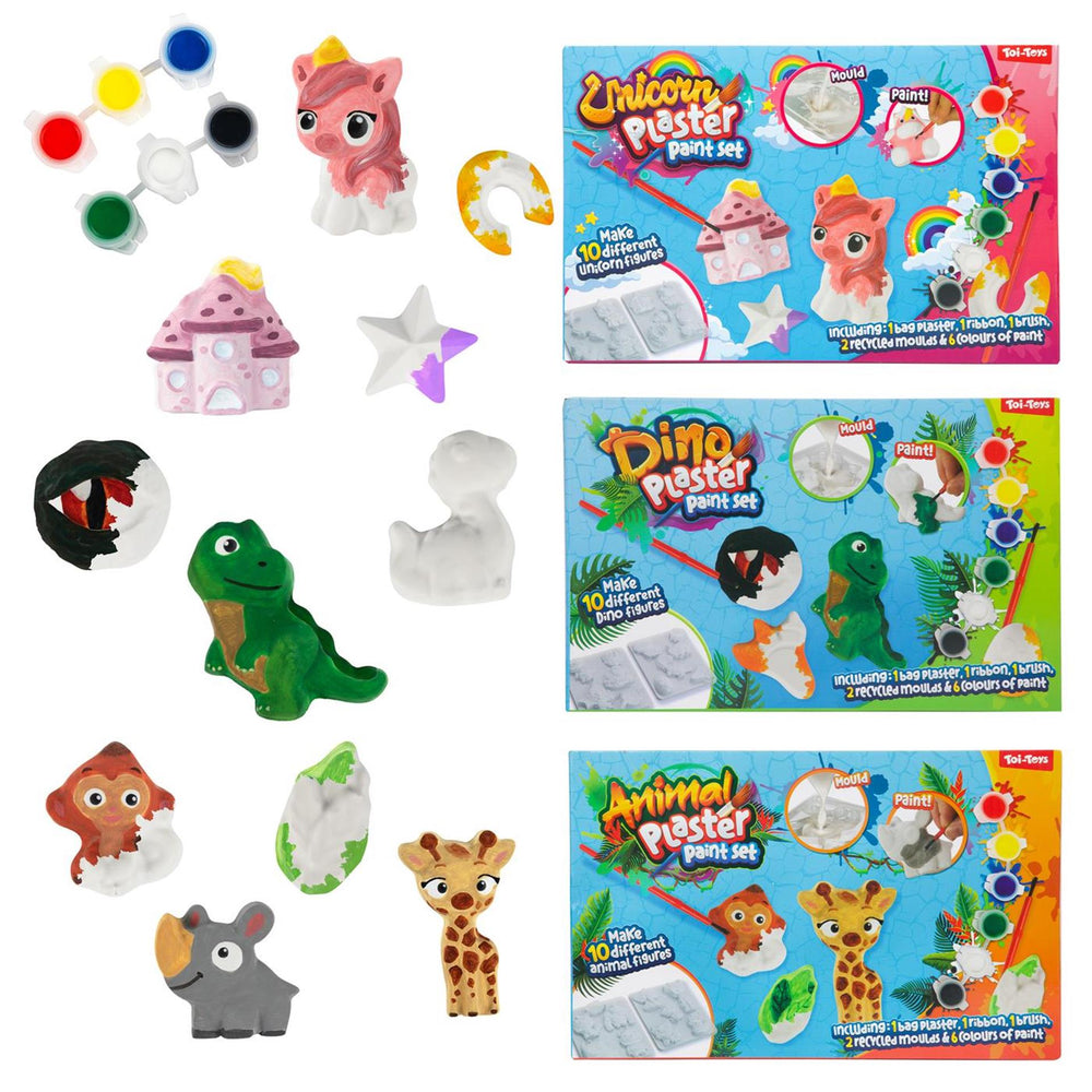 Toi-toys set gips gieten wild life met mal, verf en kwast