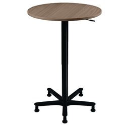 Bach statafel rond stahoogte hammerer 70 75 x 72 - 114 cm walnoot poot zwart