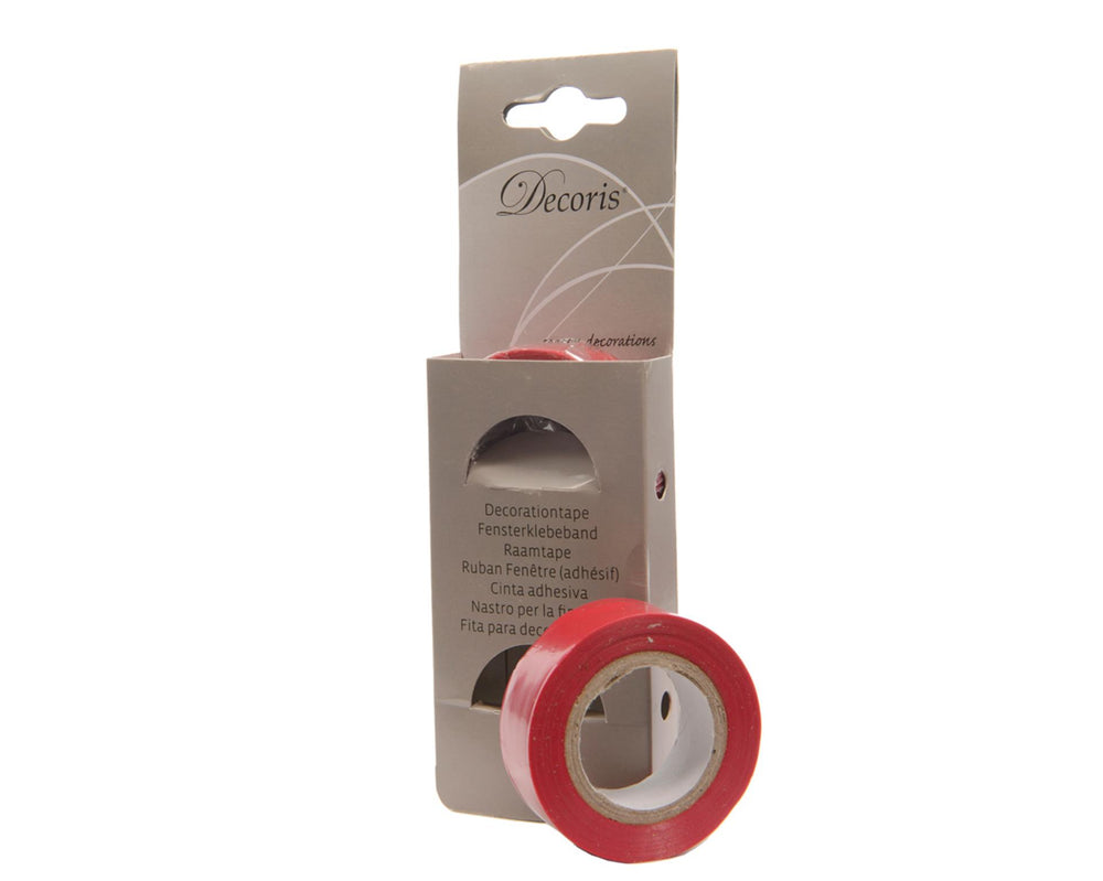 Decoris raamtape kerst rood 2x 1000cm
