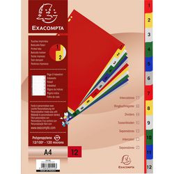 Numerieke tabbladen exacompta 1512e pp (polypropeen) kleurenassortiment