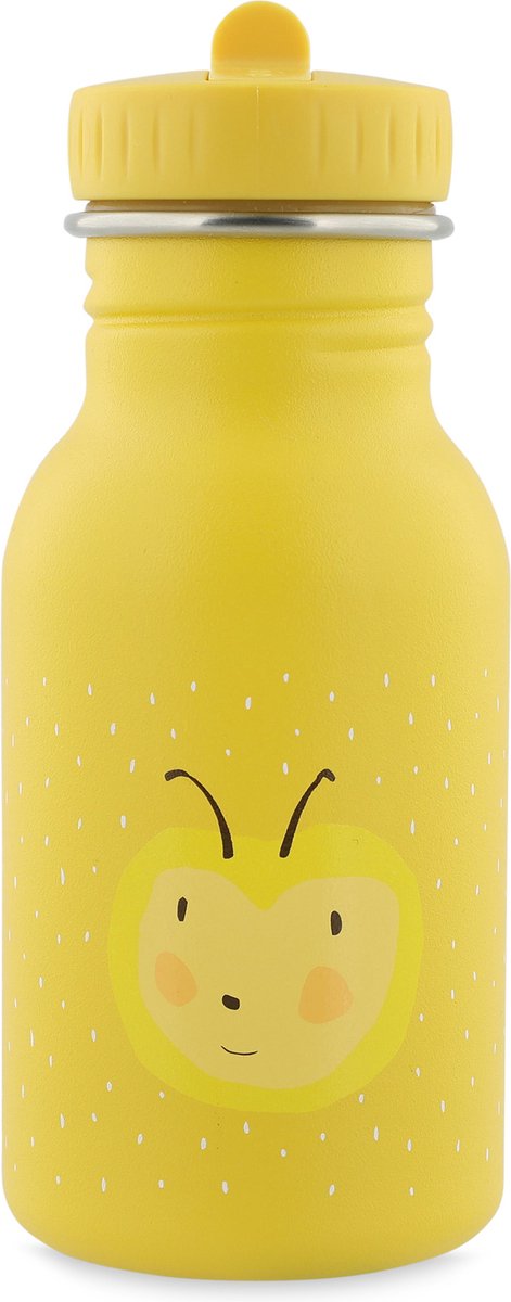 Trixie drinkfles - mrs. bumblebee - rvs waterfles voor kinderen - 350ml - lekvrije fles - geel