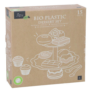 Jipy bio gebaks set etagere 15 delig | 4 stuks