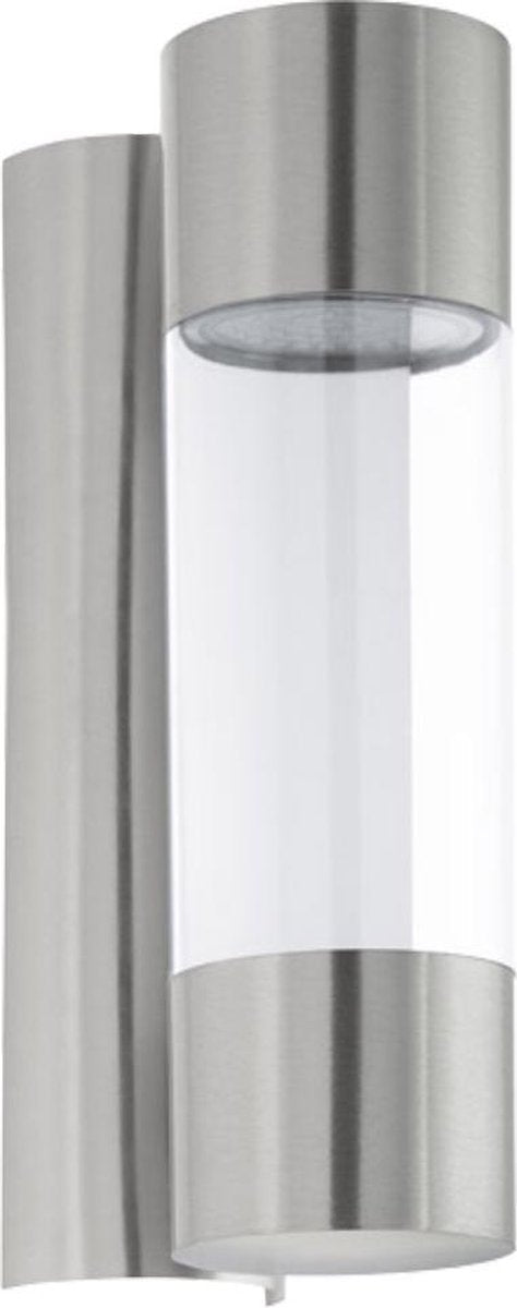Eglo robledo - buitenverlichting - ip44 - wandlamp - 2 lichts - roestvast staal - transparant