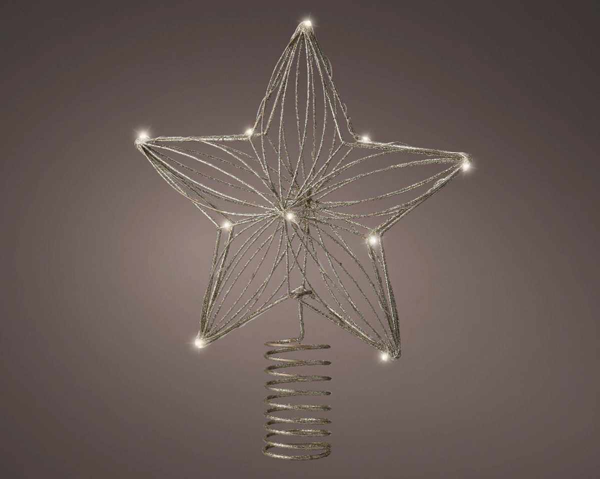 Lumineo piek ster met 12 led lampen werkt op batterij met timer.