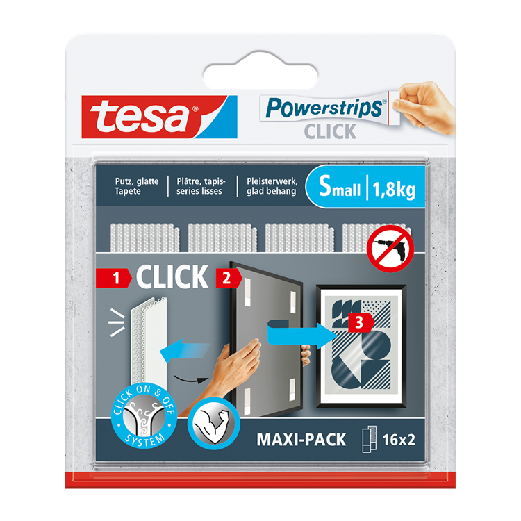 Tesa 1074192 - powerstrips click 16x2 s | 6 stuks