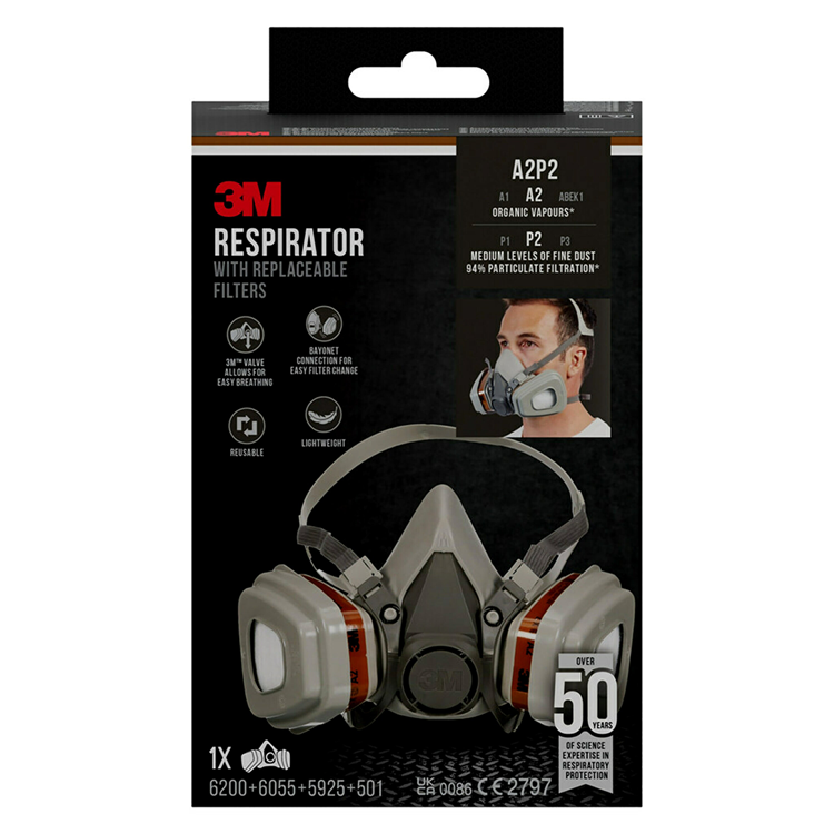 3m 1061808 - halfmasker 6002cn a2 p2 | 1 stuks