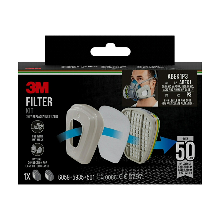 3m 1074272 - filterset abek1p3 | 1 stuks