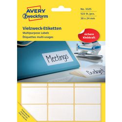 Avery huismerk 3325 handmatige etiket 38x24mm wit