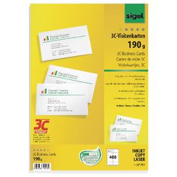 Sigel visitekaartjes a4 190 g m² mat wit 40 vellen