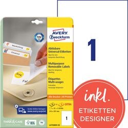 Herkleefbare etiketten avery stick lift wit