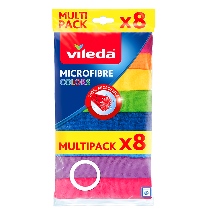 Vileda 1063146 - doek colors microvezel x8 | 10 stuks