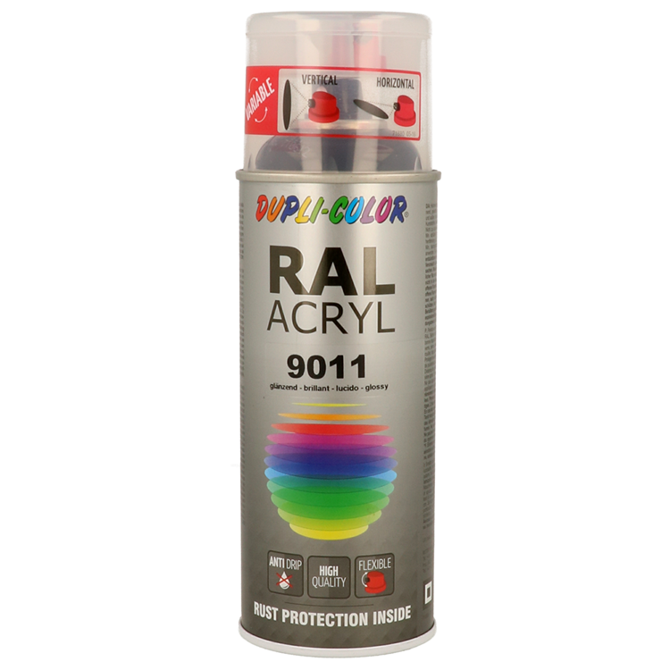 Motip 1059951 - ral 9011 grafiet zwart 400 ml | 2 stuks