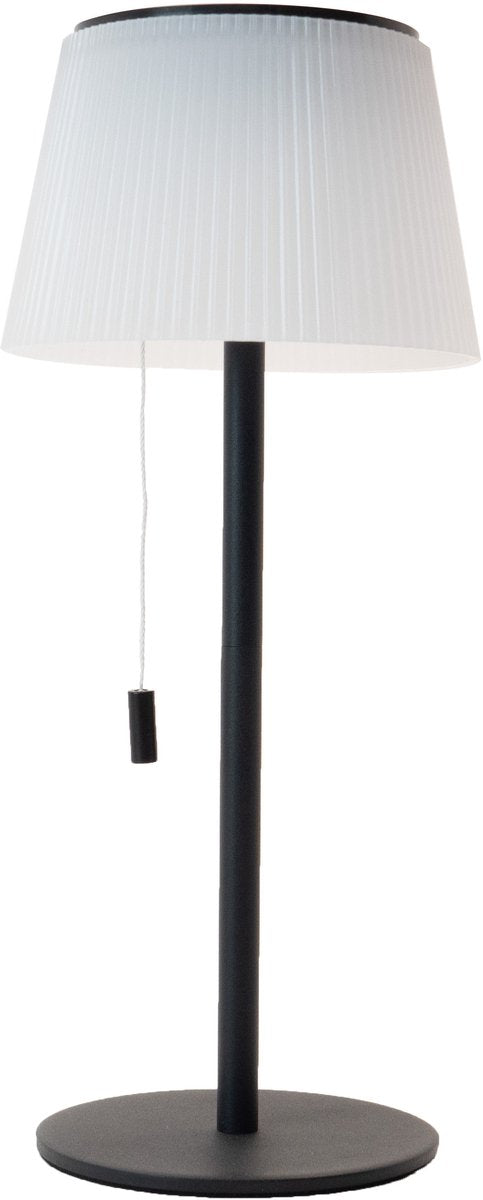 Eglo scordiano tafellamp - oplaadbaar (tot 22 uur licht) - solar - 38 cm - zwart wit - draadloos - binnen en buiten - trekschakelaar