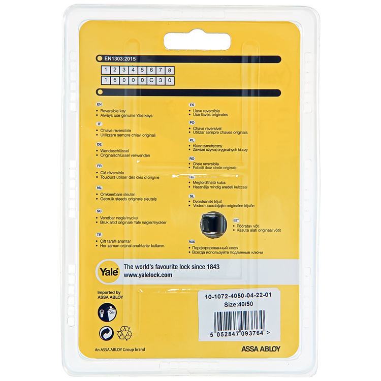 Yale 1060543 - profielcilinder 1000 mv 90mm(40 50) | 5 stuks
