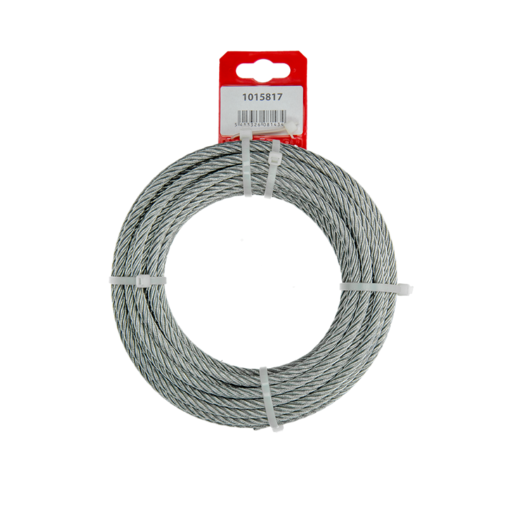 Mack 1015817 - verzinkte staalkabel 6x19 10m 6mm wll 350 kg din en 12385-4 | 5 stuks