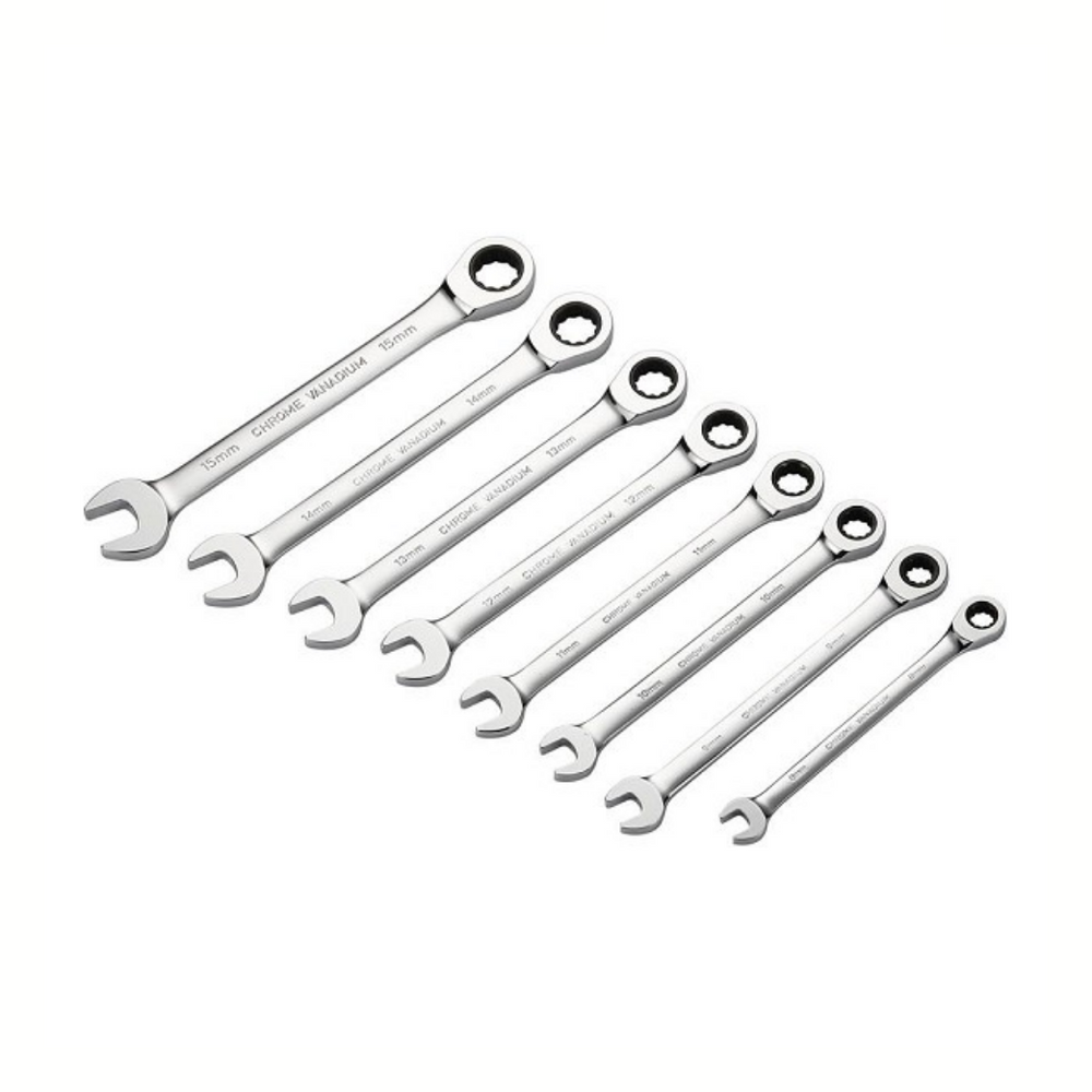 Steek-Ring-Ratelsleutelset 8-15mm - Zwart
