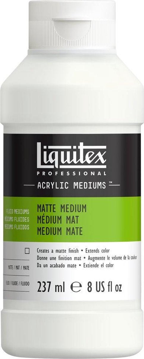 Liquitex 5108 professional matte medium 237 ml – acrylvloeimedium, mat, transparant, flexibel - mat medium