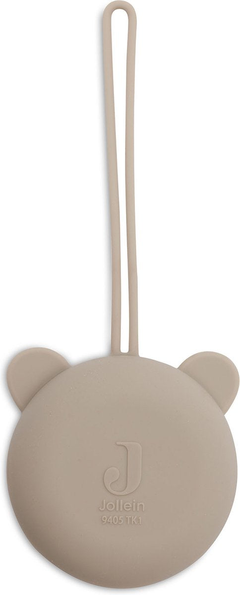Jollein baby speenhouder siliconen - ø7cm - olive green