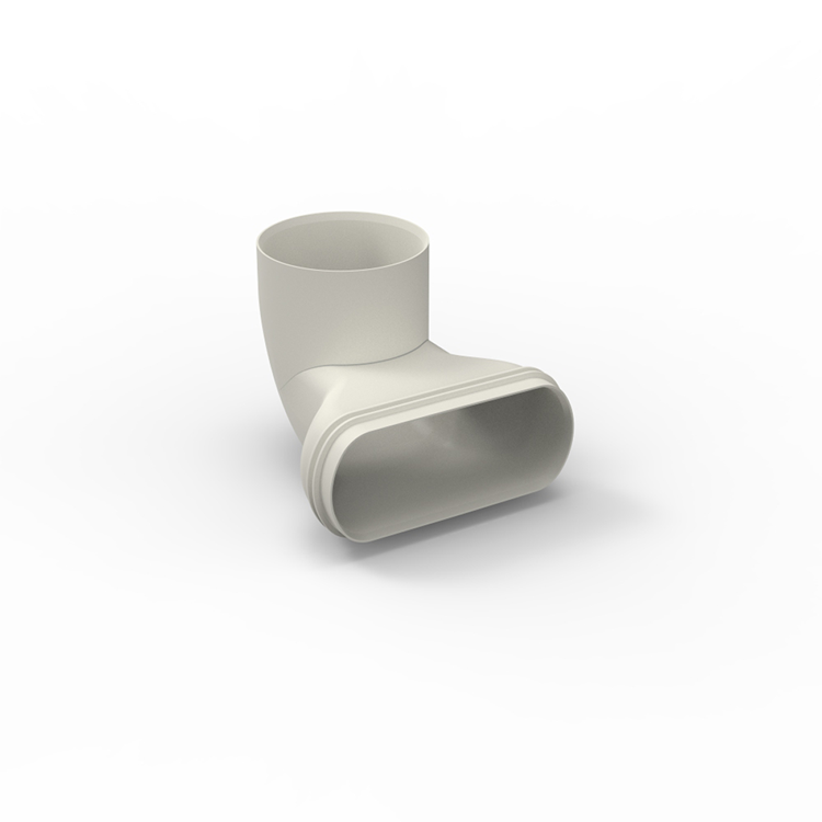 Renson 1074436 - easyflex vert. bocht 90° ø80 aansluitingen: ø80 en 140x64 | 4 stuks