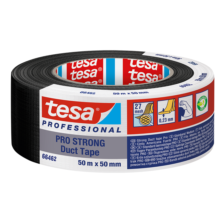 Tesa professional tesa duct tape pro-strong 66462-00002-00 reparatietape zwart (l x b) 50 m x 50 mm 1 stuk(s)
