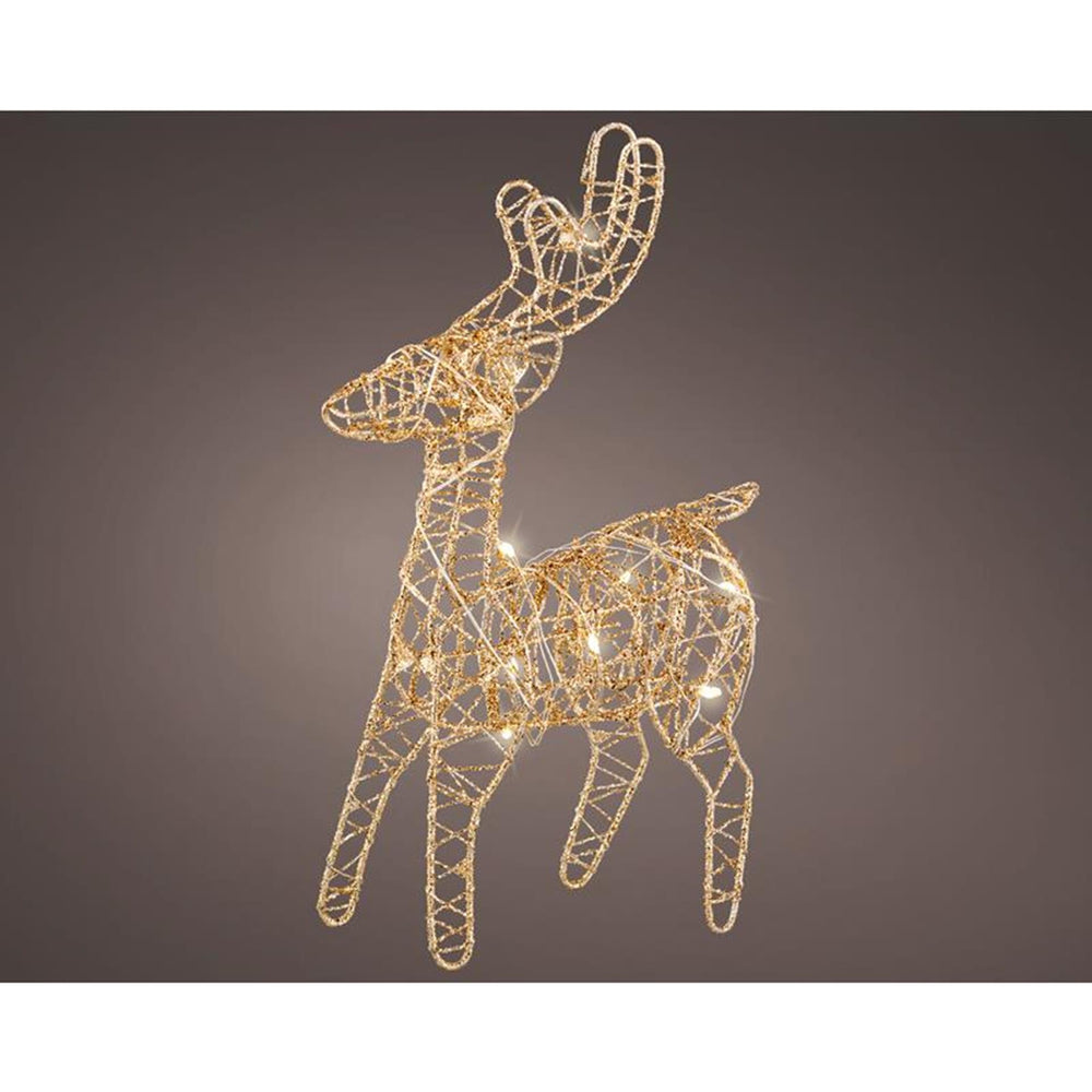 Lumineo rendier led goud metaal h21cm