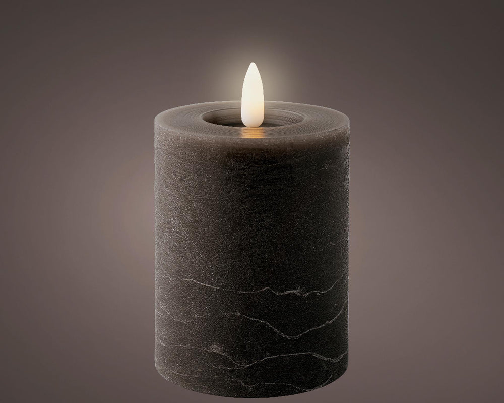 Lumineo led kaars wax steady antraciet h11cm