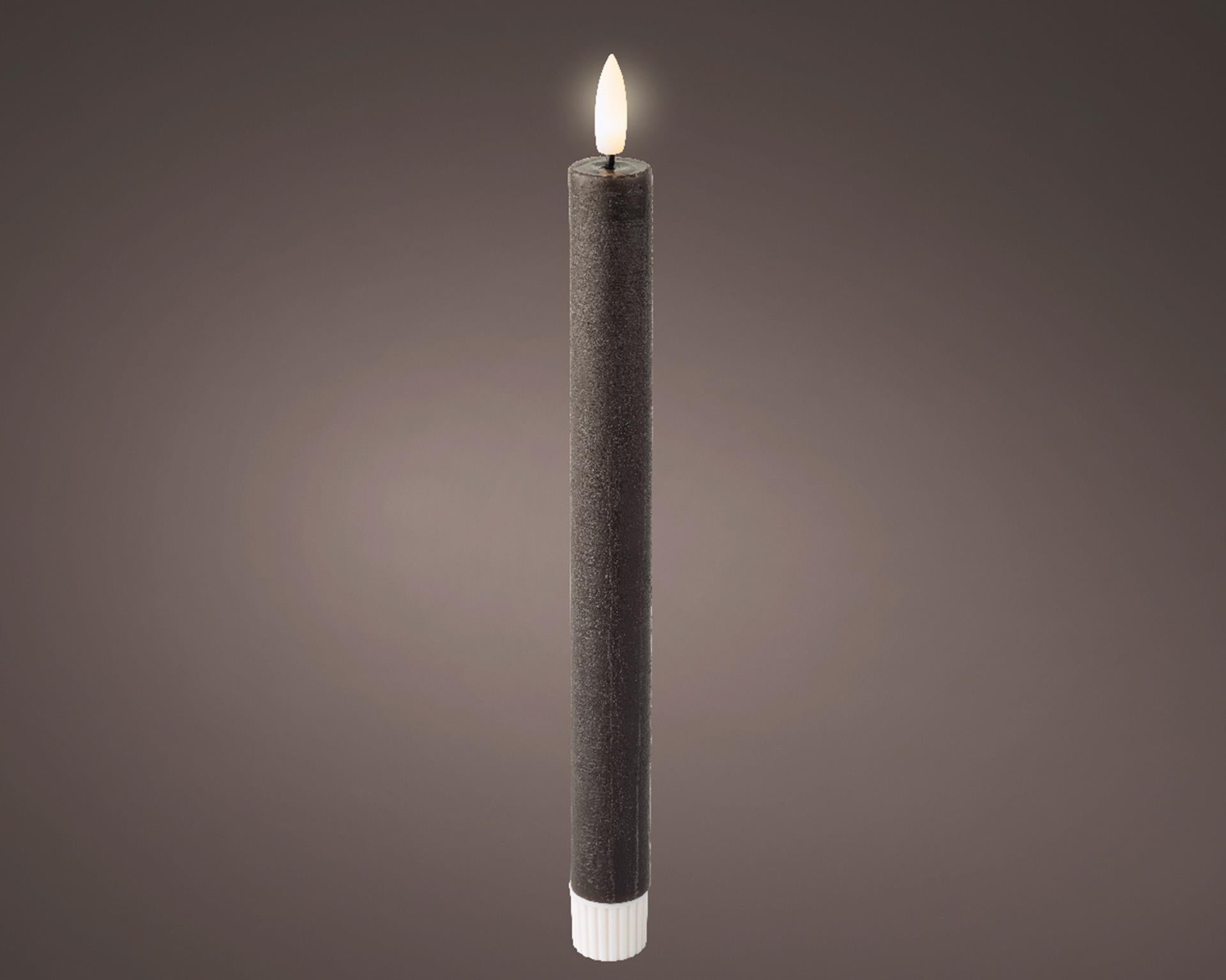 Lumineo led dinerkaars wax antraciet 2 stuks