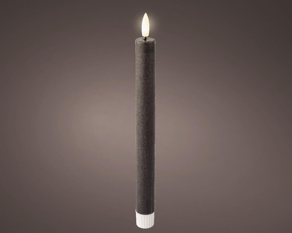Lumineo led dinerkaars wax antraciet 2 stuks