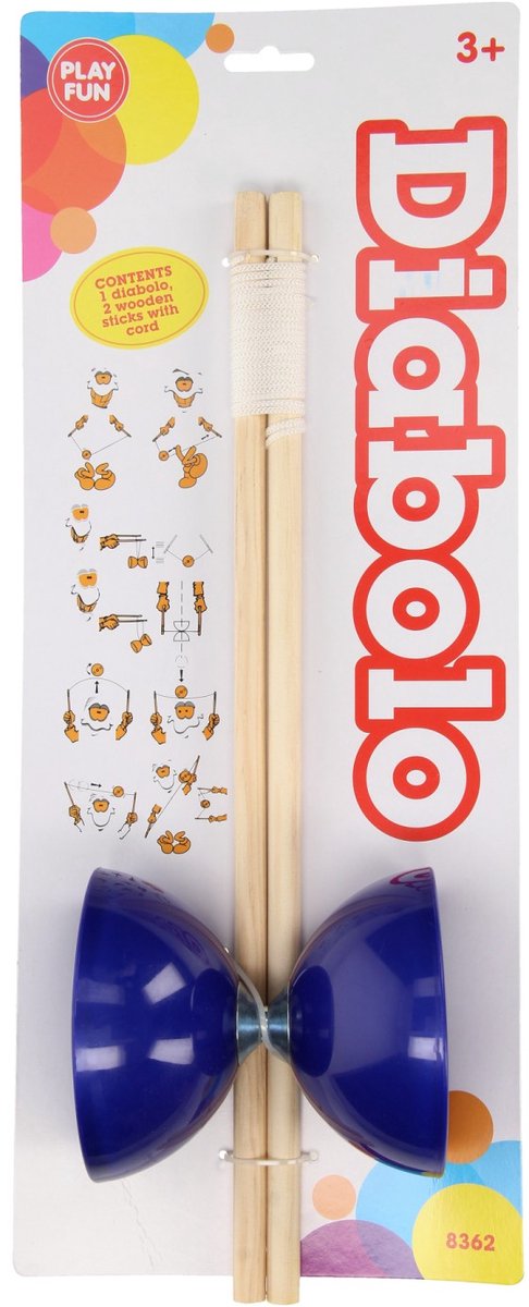 Speelplezier diabolo met houten stokken