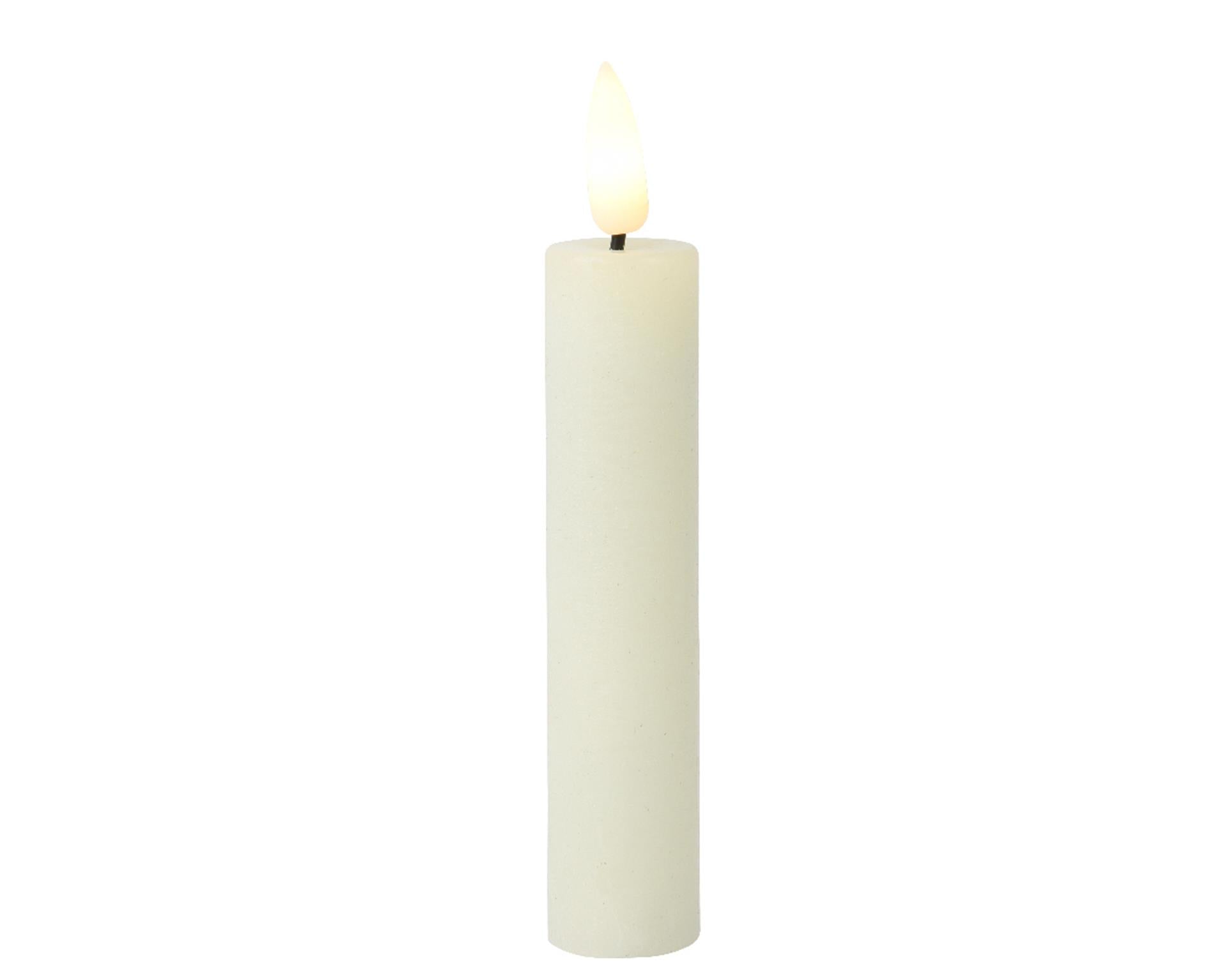 Lumineo dinerkaarsset led vlam 16cm creme 2-dlg