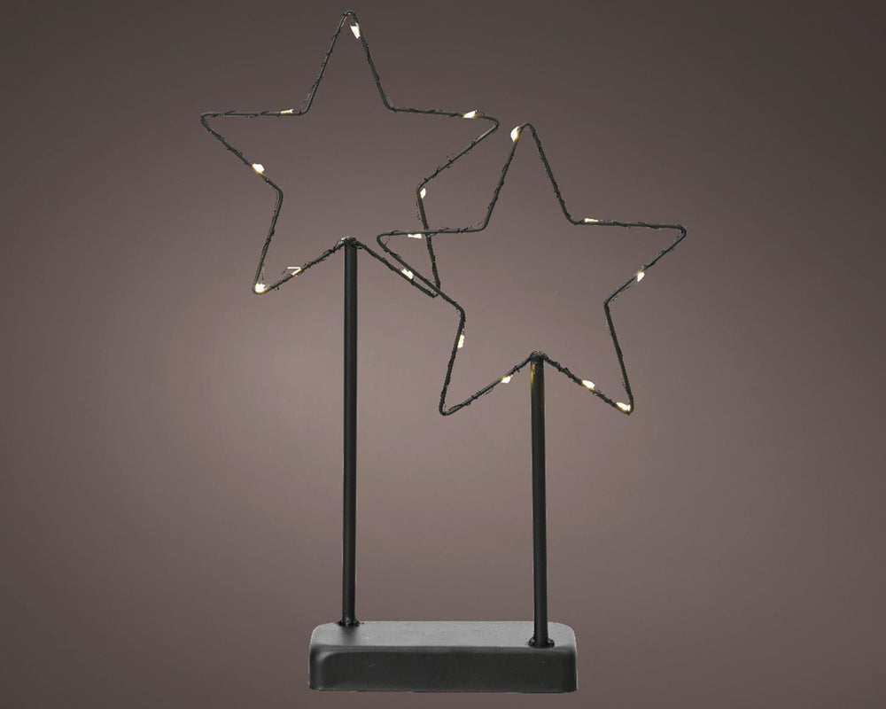 Lumineo micro led ster op standaard 20 lamps op batterij met timer 6x24x34cm