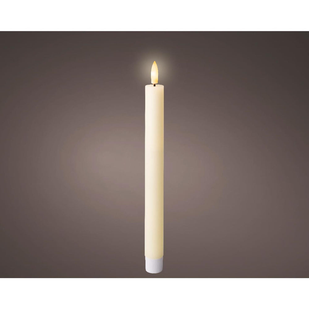 Lumineo led dinerkaarsset wax crème ø2,2xh24,5cm