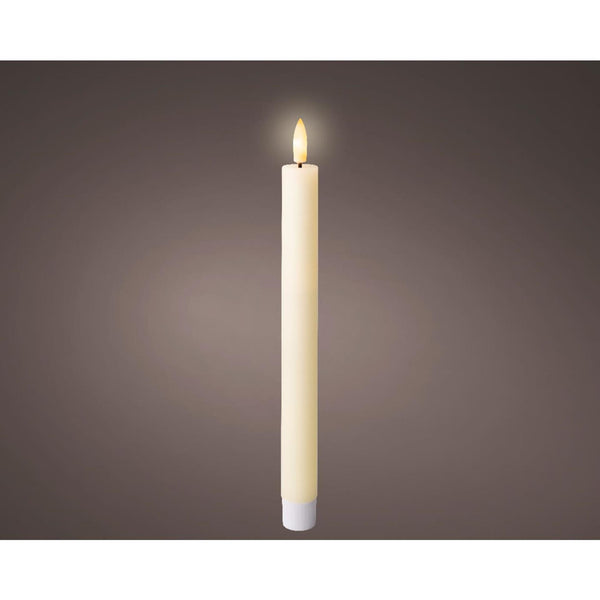 Lumineo led dinerkaarsset wax crème ø2,2xh24,5cm