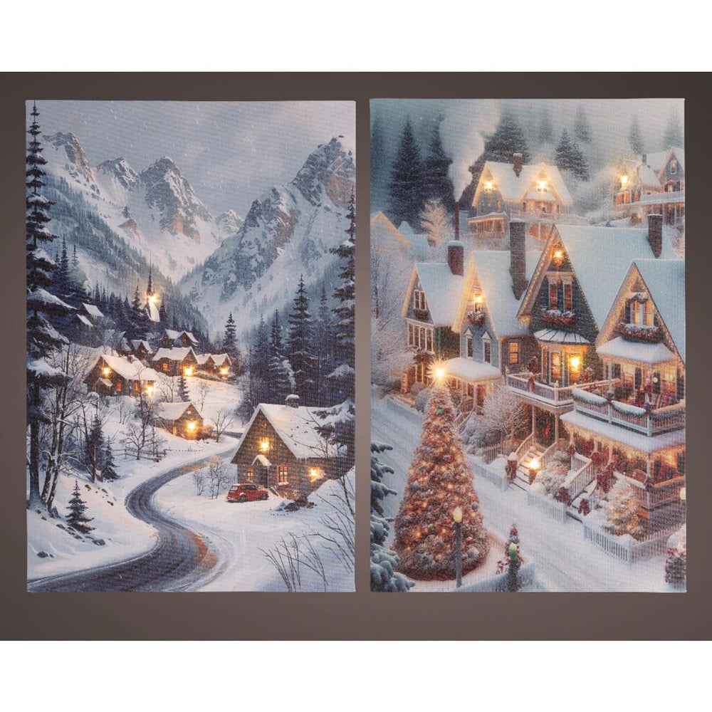 Lumineo kerst canvas led 1,5x38x58cm warm wit 2 assorti