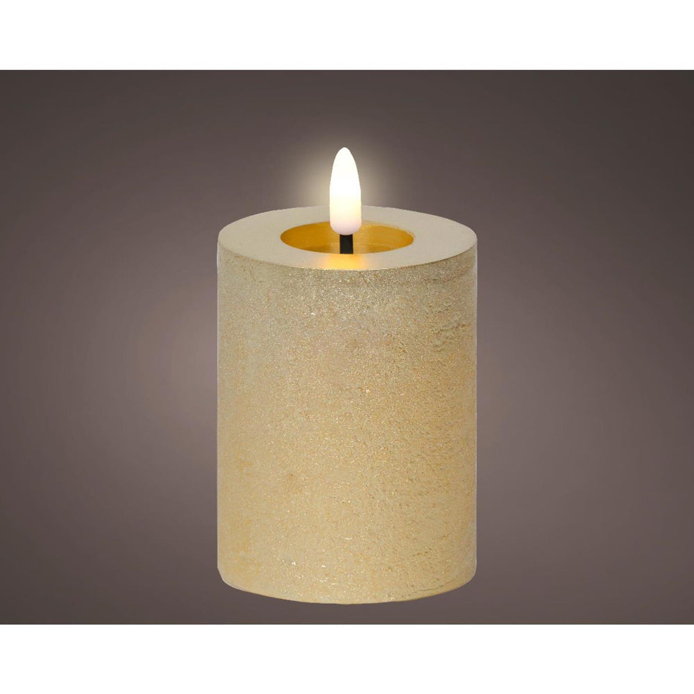 Lumineo led kaars wax goud ã˜7xh11,3cm warm wit
