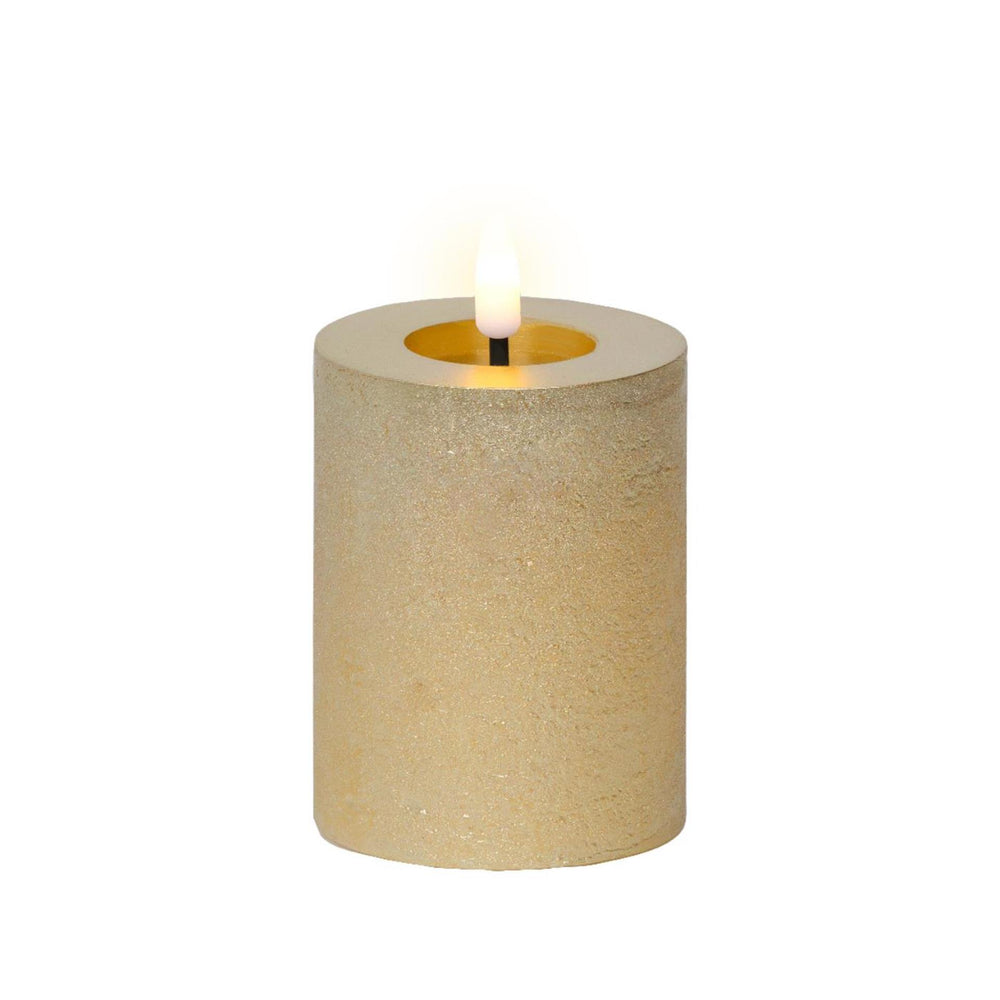 Lumineo led kaars wax goud ã˜7xh11,3cm warm wit