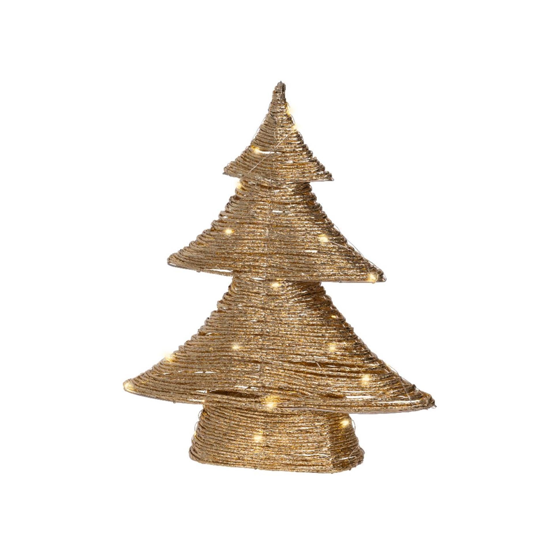 Lumineo kerstboom goud led 10x34x40cm