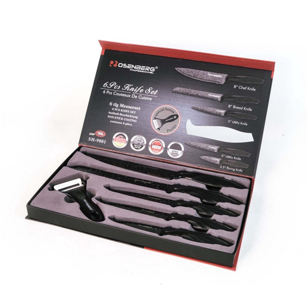 Basis Rosenberg Messenset 6-delig Zwart Wit