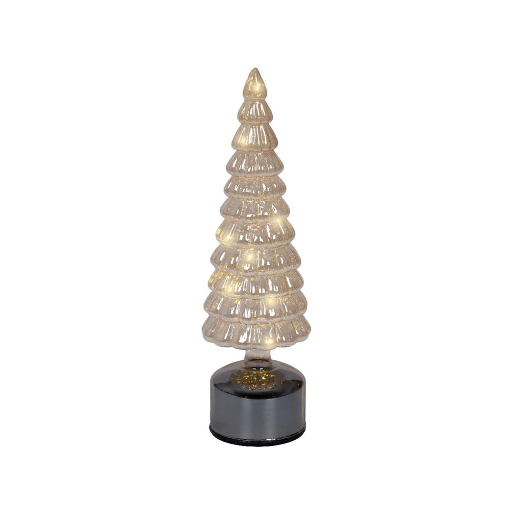 Lumineo kerstboom led glas amber h34cm roterend