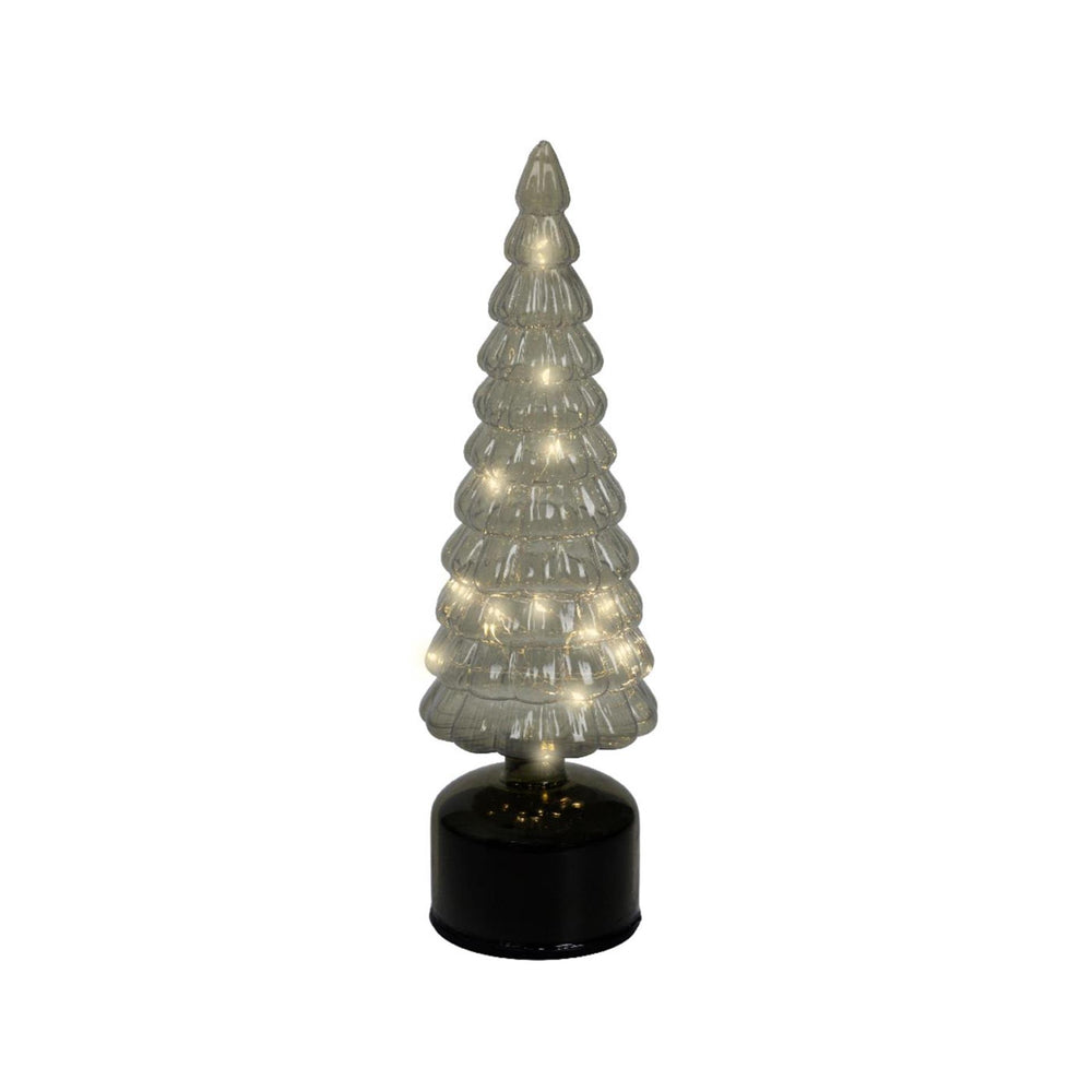 Lumineo kerstboom led glas roterend ø10x34cm