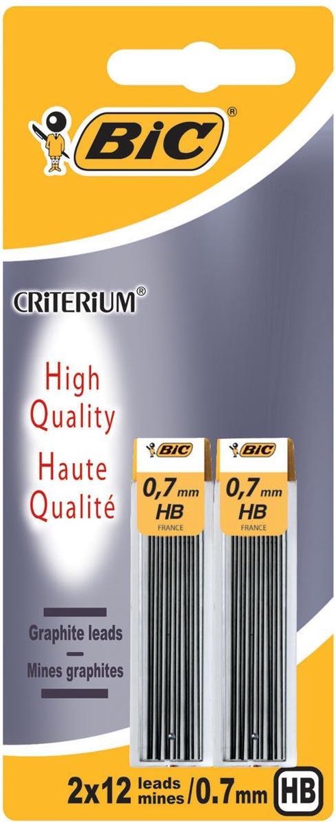 Bic - potloodvullingen - potloodstiften - 0,7 mm - 24 stuks