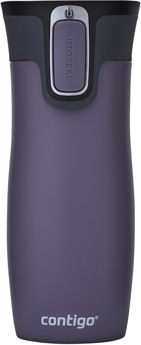 Contigo west loop autoseal thermosbeker, 470 ml roestvrijstalen isoleerbeker - plum - koffiebeker-to-go, lekvrije beker-to-go met easy-clean-deksel, houdt tot 5 uur warm