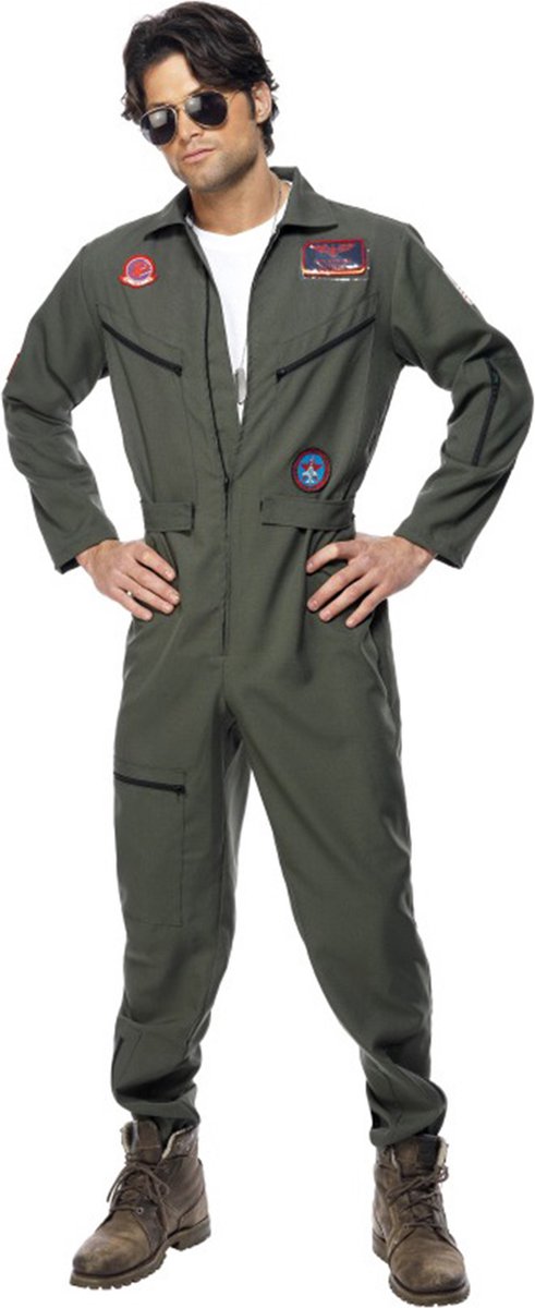 Vegaoo top gun overal - piloten kostuum heren - maat l - 52-54