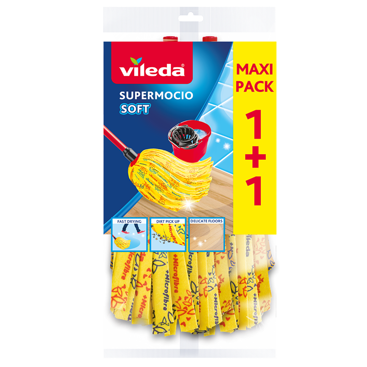 Vileda supermocio zachte microvezel-mop 2 stuks
