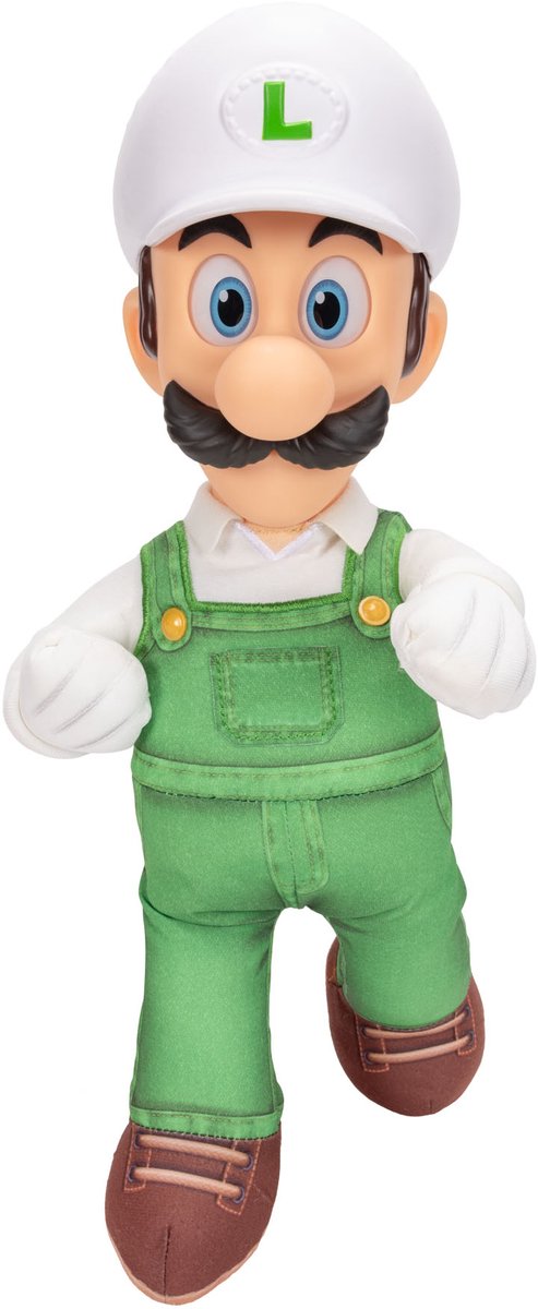Jakks super mario galaxy film – 38 cm beweegbare fire luigi pluche figuur