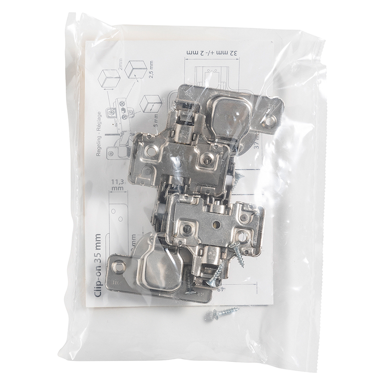 Mack 1071153 - 2 inboorsch. clip on soft cl. 35mm 110° opliggende deur | 5 stuks