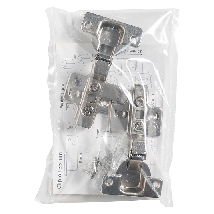 Mack 1071154 - 2 inboorsch. clip on soft cl. 35mm 110° half opliggende deur | 5 stuks
