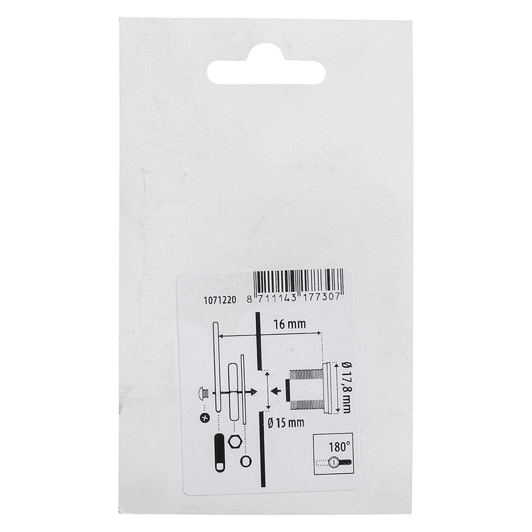 Mack 1071220 - brievenkastslotje zwart 16mm | 5 stuks